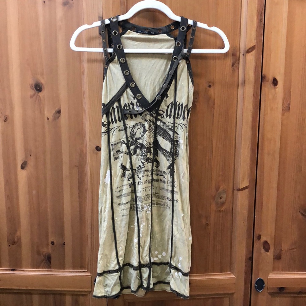 Salvage, Khaki Dress with Grommets
